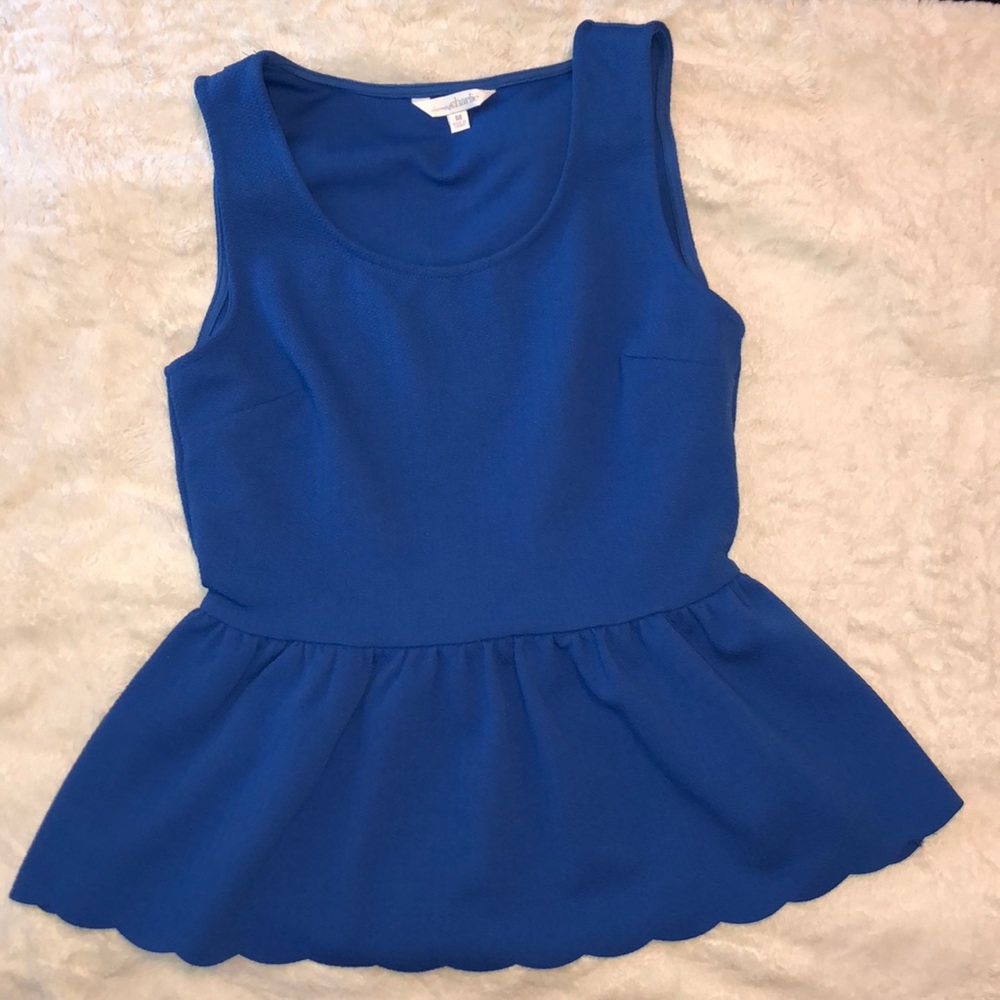Blue Peplum Top